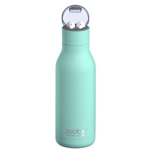 Asobu Earphone H2 Audio Insulated Water Bottle Stainless Steel 20 Ounce(NWT)mint - Picture 1 of 7